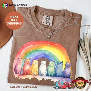 LGBTQ Pride Rainbow Cats Comfort Colors Tee 2
