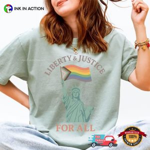 Liberty And Justice For All 4th Of July LGBT Comfort Colors Tee