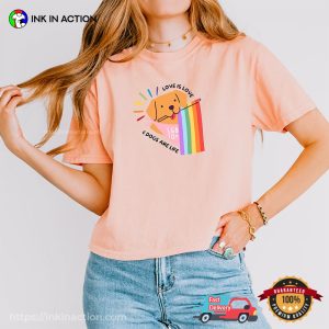 Love Is Love Dogs Are Life LGBTQ Pet Comfort Colors T-shirt