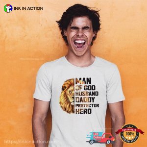 Man Of God The Father Coolest Lion Face T-shirt