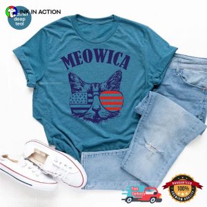 Meowica 4th of July Cat Patriotic Comfort Colors T shirt 3