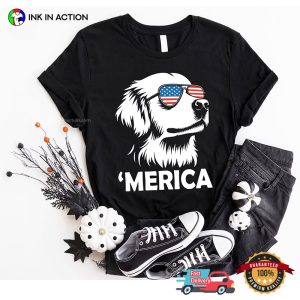 Merica Golden Retriever 4th Of July Comfort Colors T-shirt