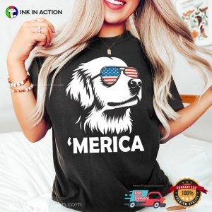 Merica Golden Retriever 4th Of July Comfort Colors T-shirt