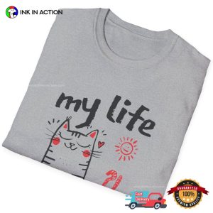 My Life My Rules Your Problem Self Love Cat Drawn Art T shirt 3