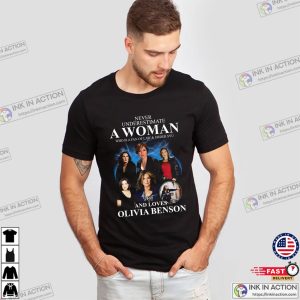 Never Underestimate A Woman Who Loves Olivia Benson Graphic Signature T-shirt