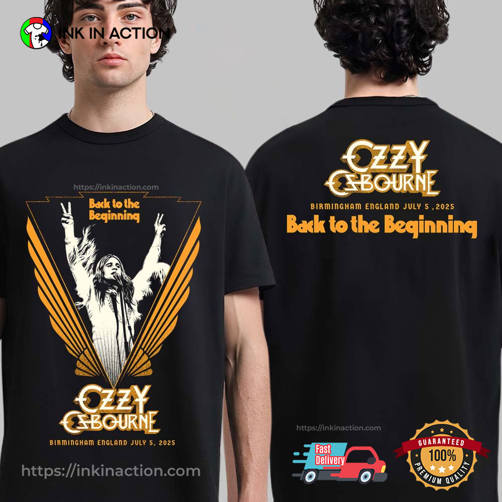 Ozzy Osbourne Back To The Beginning Tour 2025 2 Sided Shirt Ozzy Osbourne Back To The Beginning Tour 2025 2 Sided Shirt