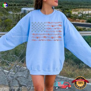 Patriotic 4th Of July Chinoiserie American Flag T-shirt 1