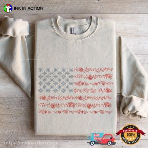 Patriotic 4th Of July Chinoiserie American Flag T shirt 2