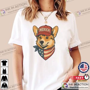 Patriotic Corgi 4th Of July Comfort Colors T-shirt