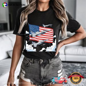 Patriotic Jet Fighter 4th of July USA T shirt 3