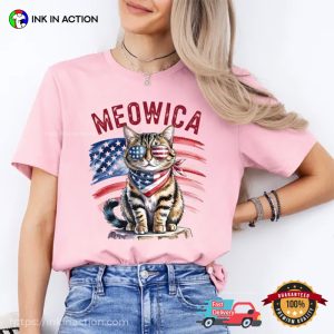Patriotic Meowica American Cat T shirt 3