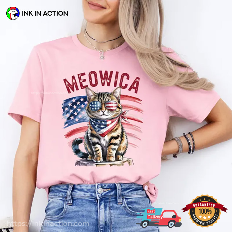 Patriotic Meowica American Cat T-shirt Patriotic Meowica American Cat T-shirt