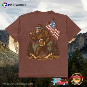 Patriotic Sasquatch And Beer, 4th of July Bigfoot Comfort Colors T shirt 3
