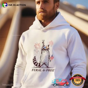 Patriotic Raccoon Feral And Free Shirt