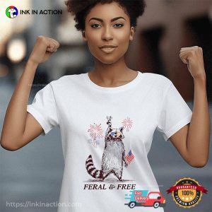 Patriotic raccoon feral and free Shirt 3