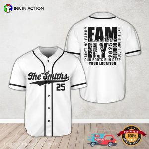 Personalized Name And Location Family Reunion 2025 White Baseball Jersey
