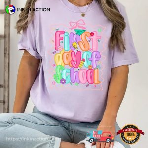 Preppy First Day Of School Coquette Teacher Comfort Colors T-shirt Preppy First Day Of School Coquette Teacher Comfort Colors T-shirt