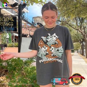 Purranormal Cativity Spooky Ghost Cat Comfort Colors T-shirt