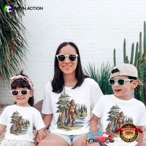 Retro Bigfoot Redwood Forest Graphic T shirt 2