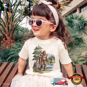Retro Bigfoot Redwood Forest Graphic T shirt 3