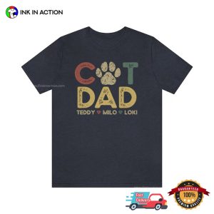 Retro Cat Dad Personalized Gift For Cat Father T-shirt