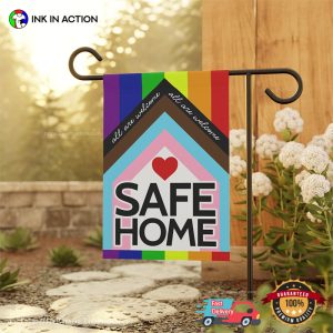 Safe Home All Are Welcome LGBT Pride Month Flag