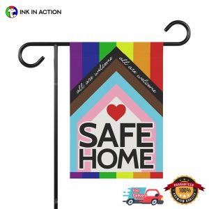 Safe Home All Are Welcome LGBT Pride Month Flag