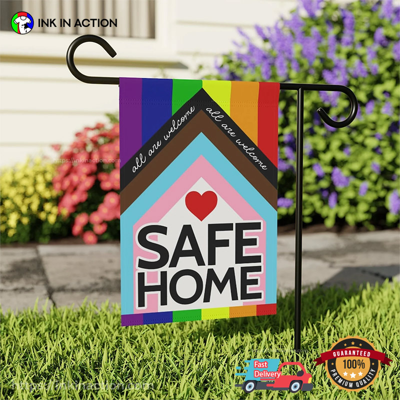 Safe Home All Are Welcome LGBT Pride Month Flag Safe Home All Are Welcome LGBT Pride Month Flag