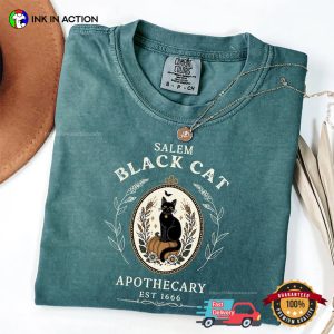 Salem Black Cat Apothecary Spooky Comfort Colors T shirt 2