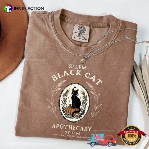 Salem Black Cat Apothecary Spooky Comfort Colors T shirt 3