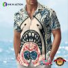 Shark Bite Button Jaws Shark Hawaiian Shirt