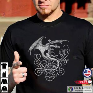 Silver Dragon Celtic Norse Medieval Fantasy Art T-shirt