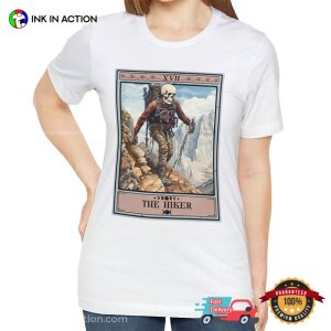 Skeleton The Hiker Tarot Card T shirt 1