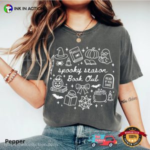 Spooky Season Book Club Halloween Bookish Comfort Colors Tee 1