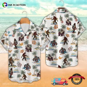 Summer Beach Bigfoot Vacation Hawaiian Shirt