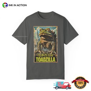 Toadzilla Funny Kaiju Frog Graphic Tee 3