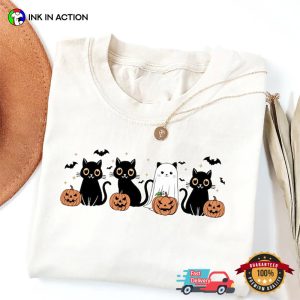 Trick Or Treat Ghost Cat Halloween Comfort Colors T-shirt