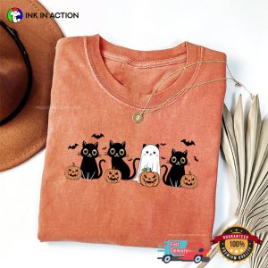 Trick Or Treat Ghost Cat Halloween Comfort Colors T shirt 2