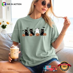 Trick Or Treat Ghost Cat Halloween Comfort Colors T-shirt