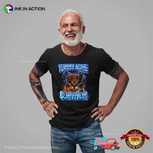 Tummy Ache Survivor Funny Cat Meme T shirt 2