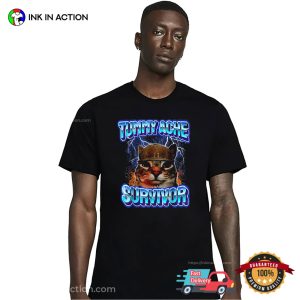 Tummy Ache Survivor Funny Cat Meme T shirt 3