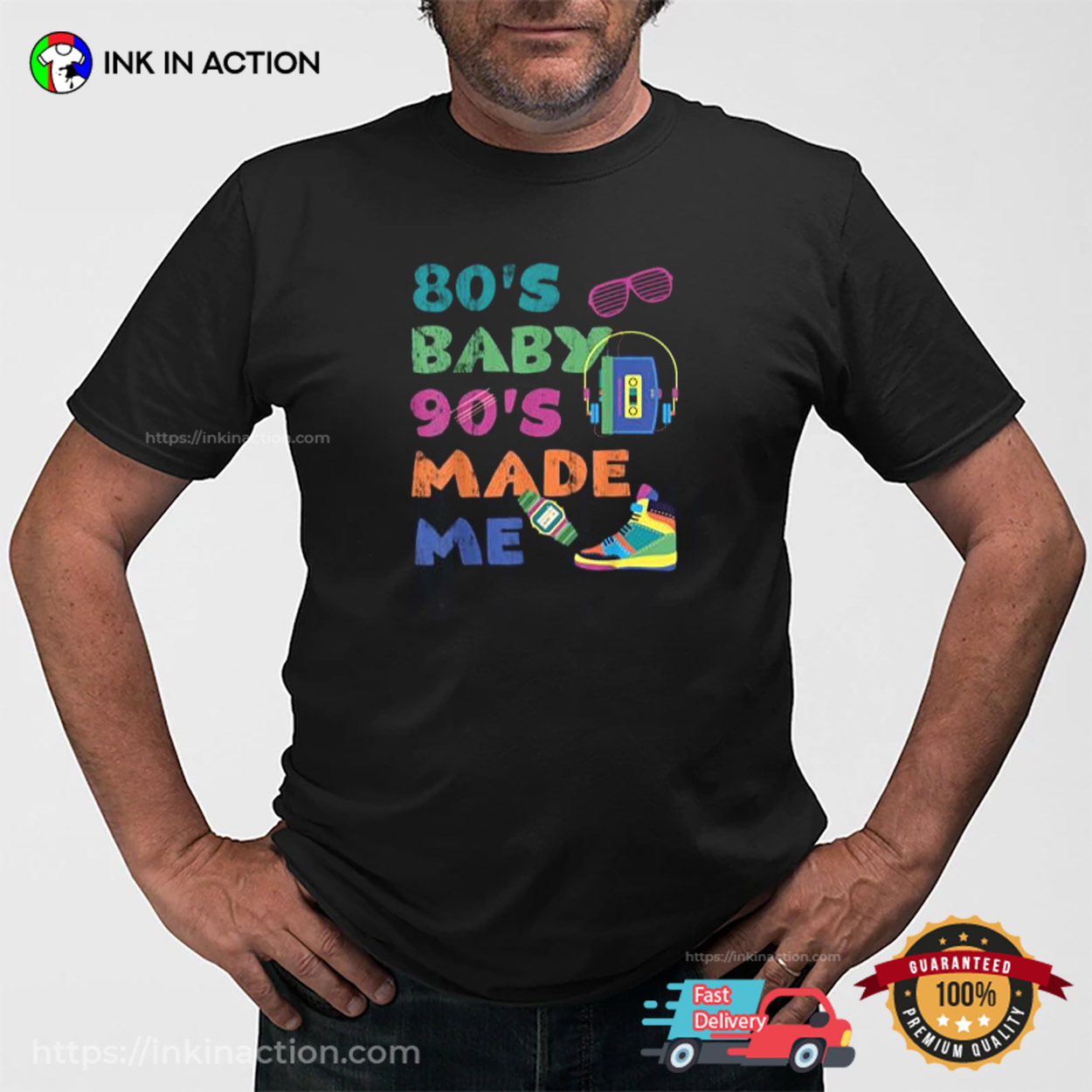 Vintage 1980s 80's Baby 90's Made Me Retro Nostalgia T-shirt