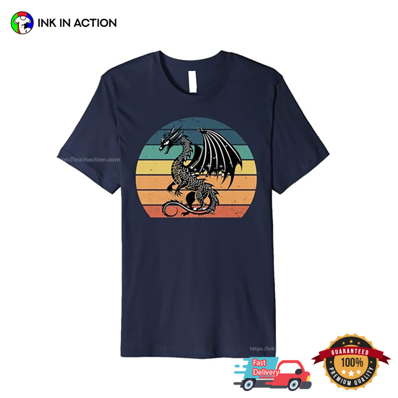 Vintage Black Dragon Medieval Fantasy T-shirt Vintage Black Dragon Medieval Fantasy T-shirt