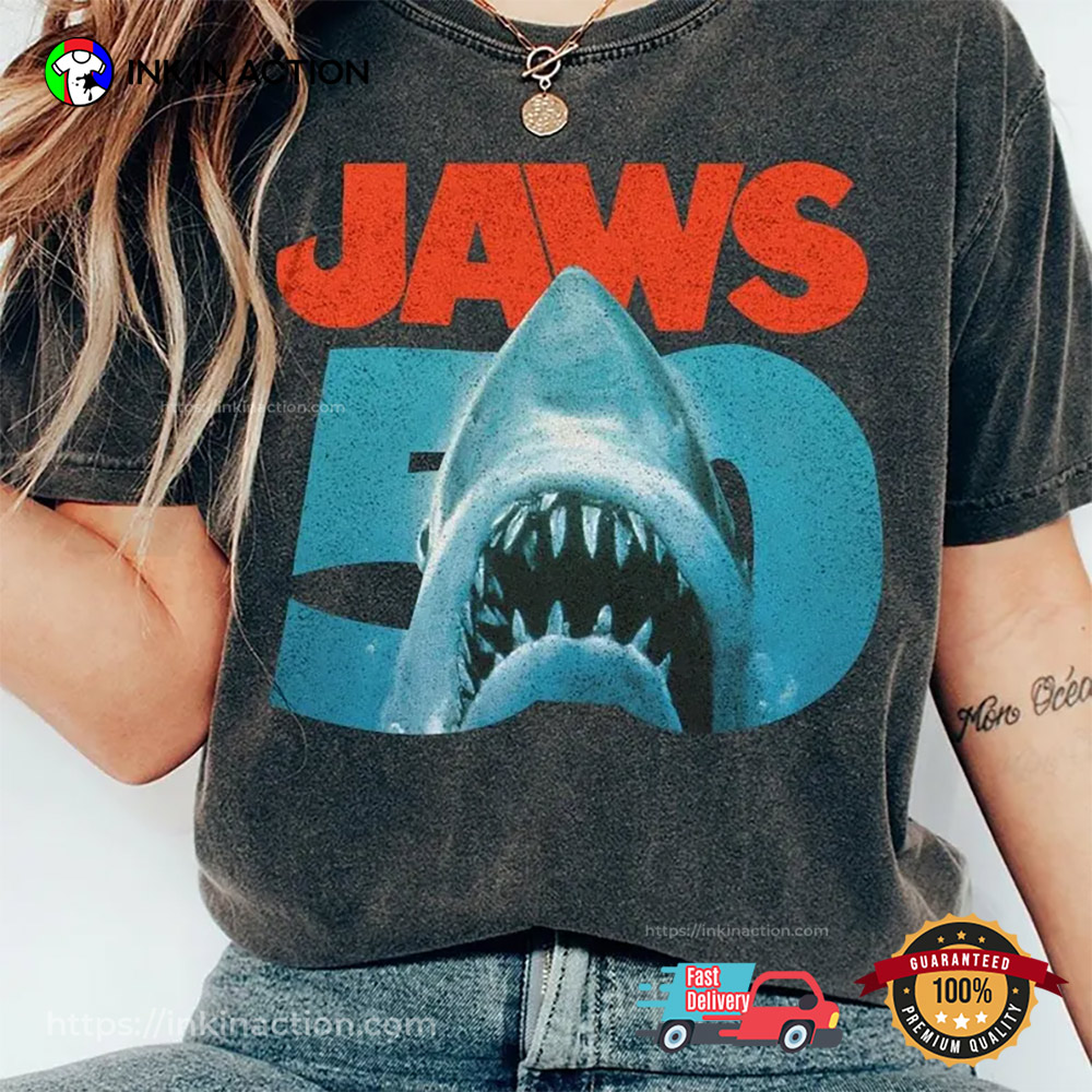 Vintage Jaws 50 Year Movie T-shirt Vintage Jaws 50 Year Movie T-shirt