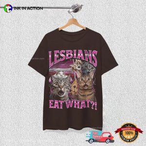 Vintage Lesbians Eat What Cute Surprised Cats Shirt