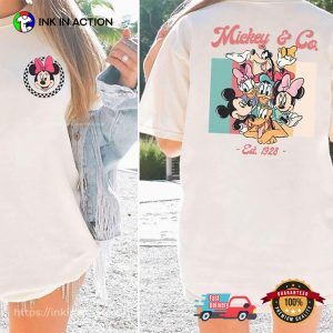 Custom Vintage Mickey And Co Est 1928 Checkered 2 Sided Shirt