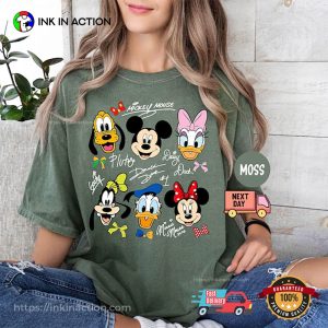 Vintage Mickey And Friends Signatures Comfort Colors Shirt
