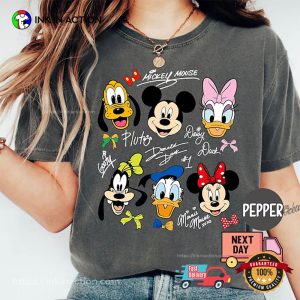 Vintage Mickey And Friends Signatures Comfort Colors Shirt