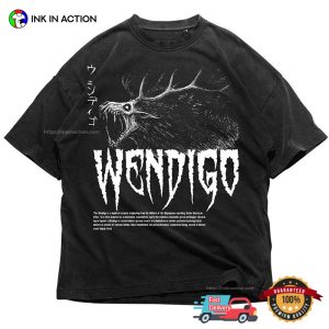 Wendigo Monster Horror Fantasy Japanese T shirt 4