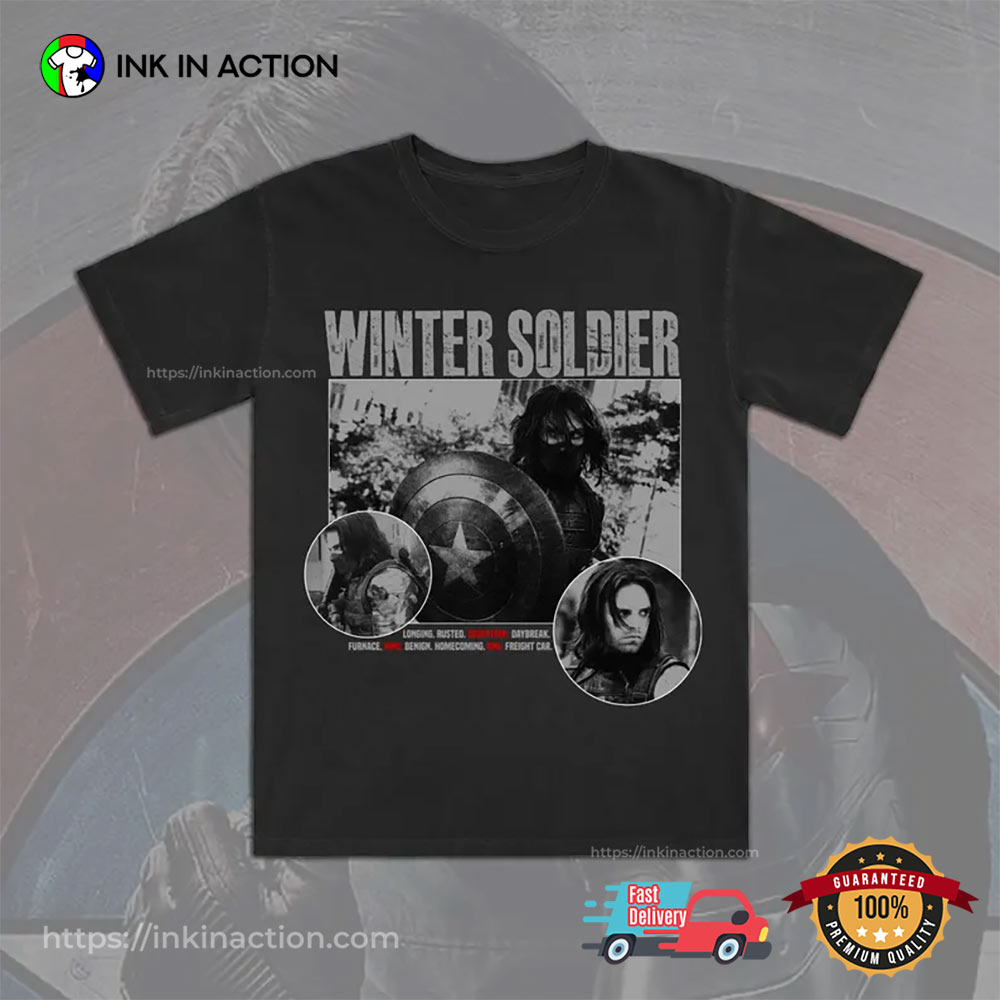 Winter Soldier Bucky Barnes Bootleg T-shirt Winter Soldier Bucky Barnes Bootleg T-shirt